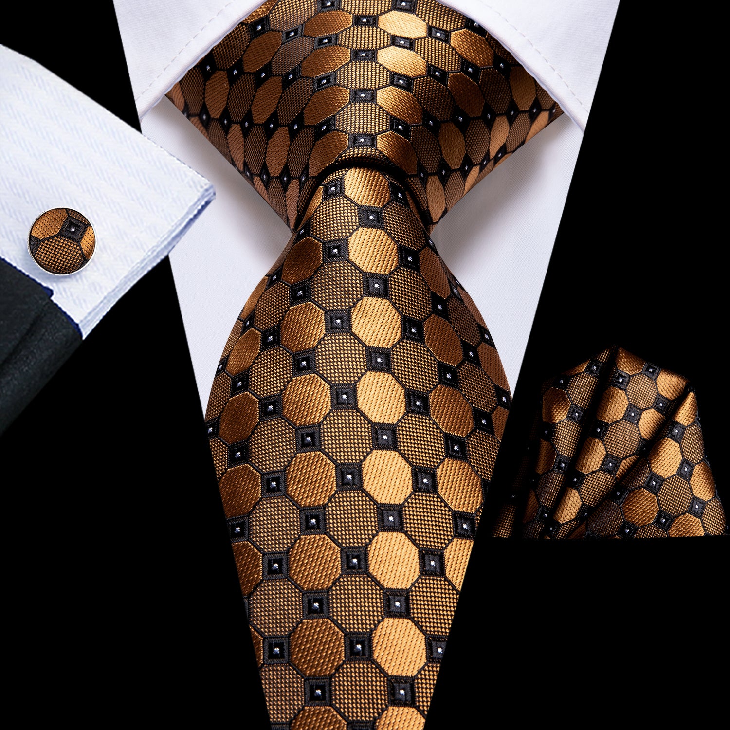 Brown Black Polka Dots necktie