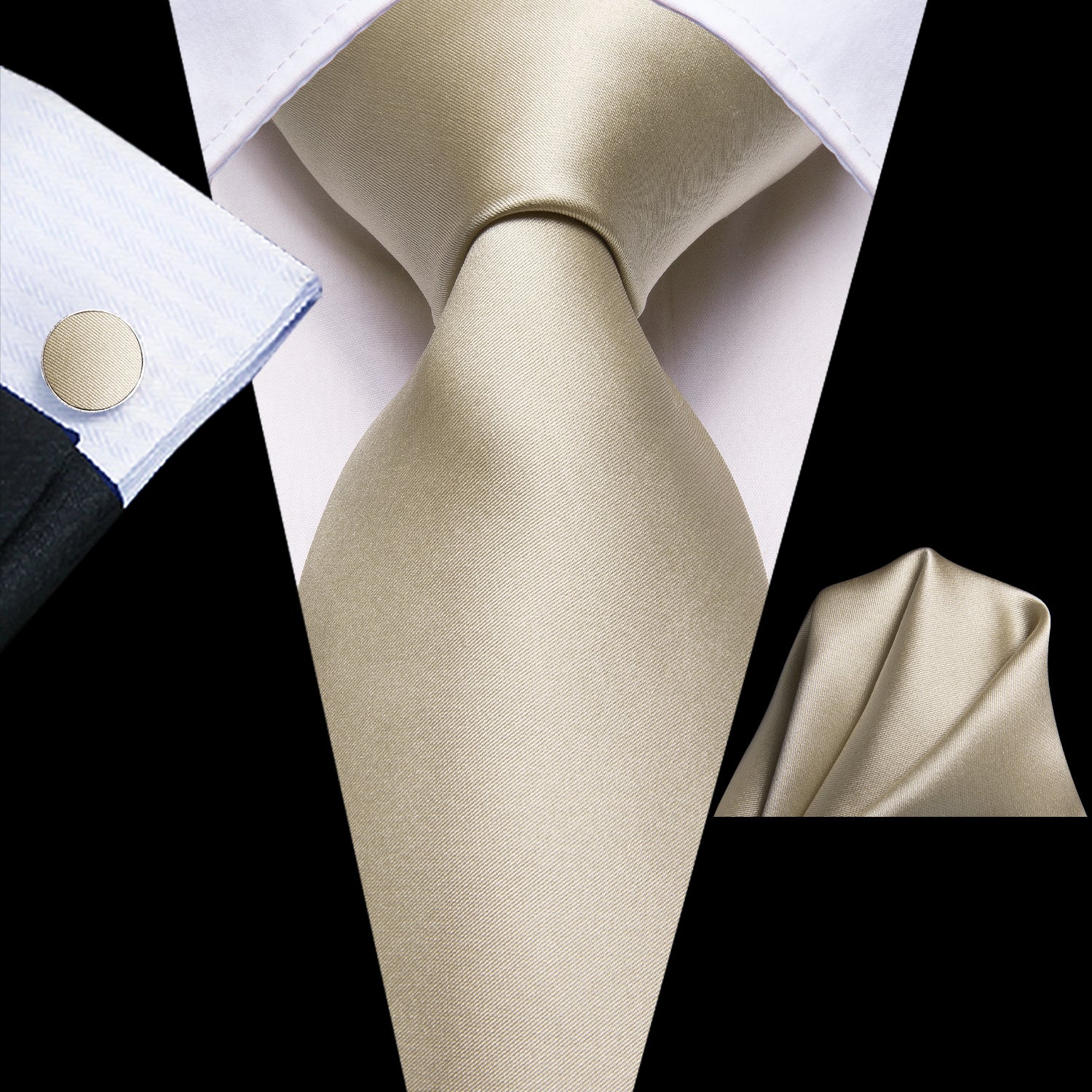 white dress shirt with gold tie Amazon.com: Men's Dress Shirt (White, 17"-36/37") & Tie Set (Gold)