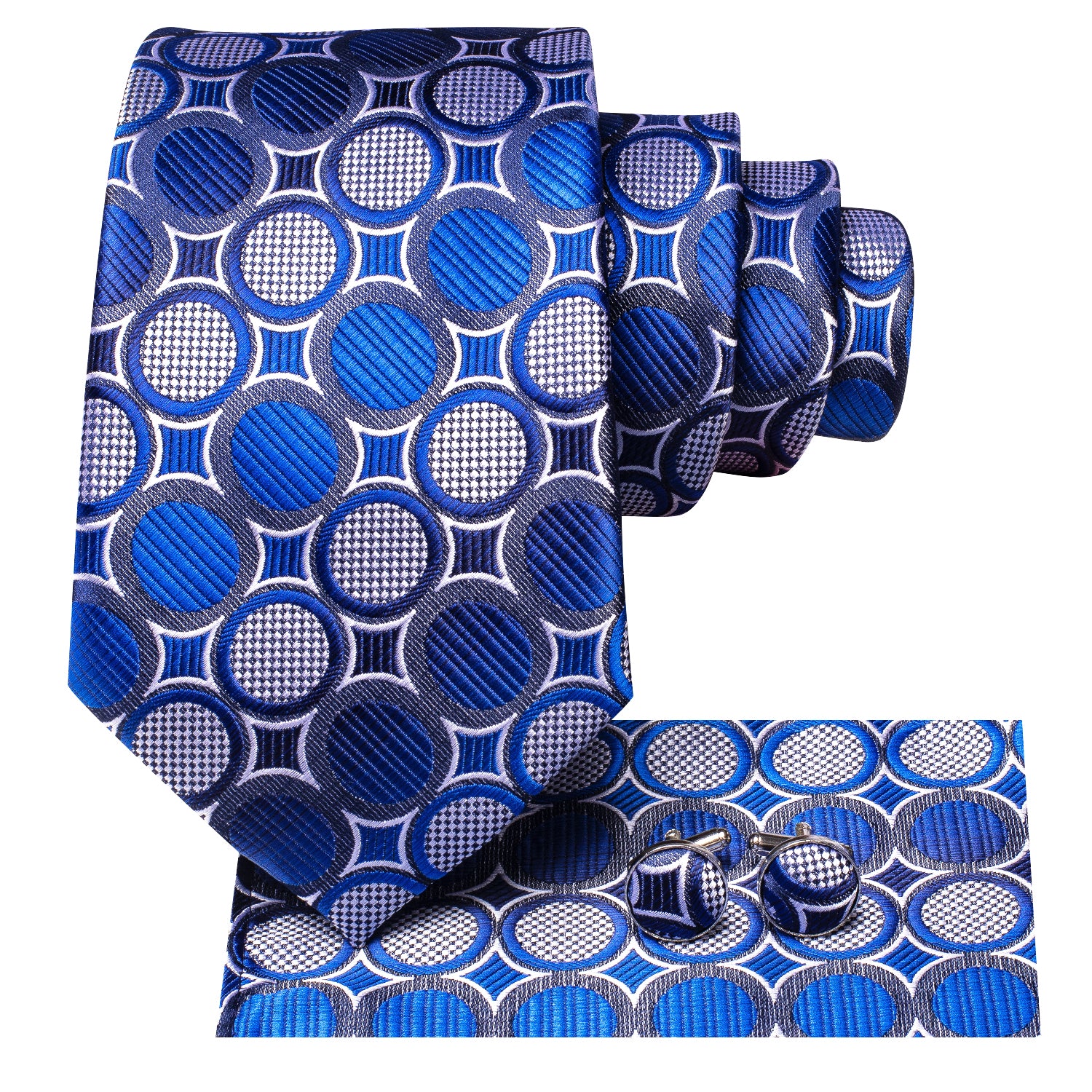 Blue white polks dots tie for men