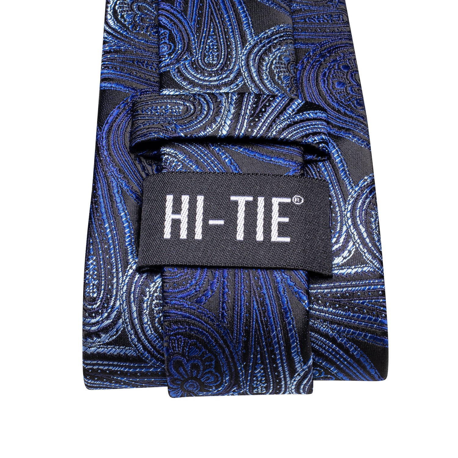 Blue Novelty Floral Silk Tie Pocket Square Cufflinks Set