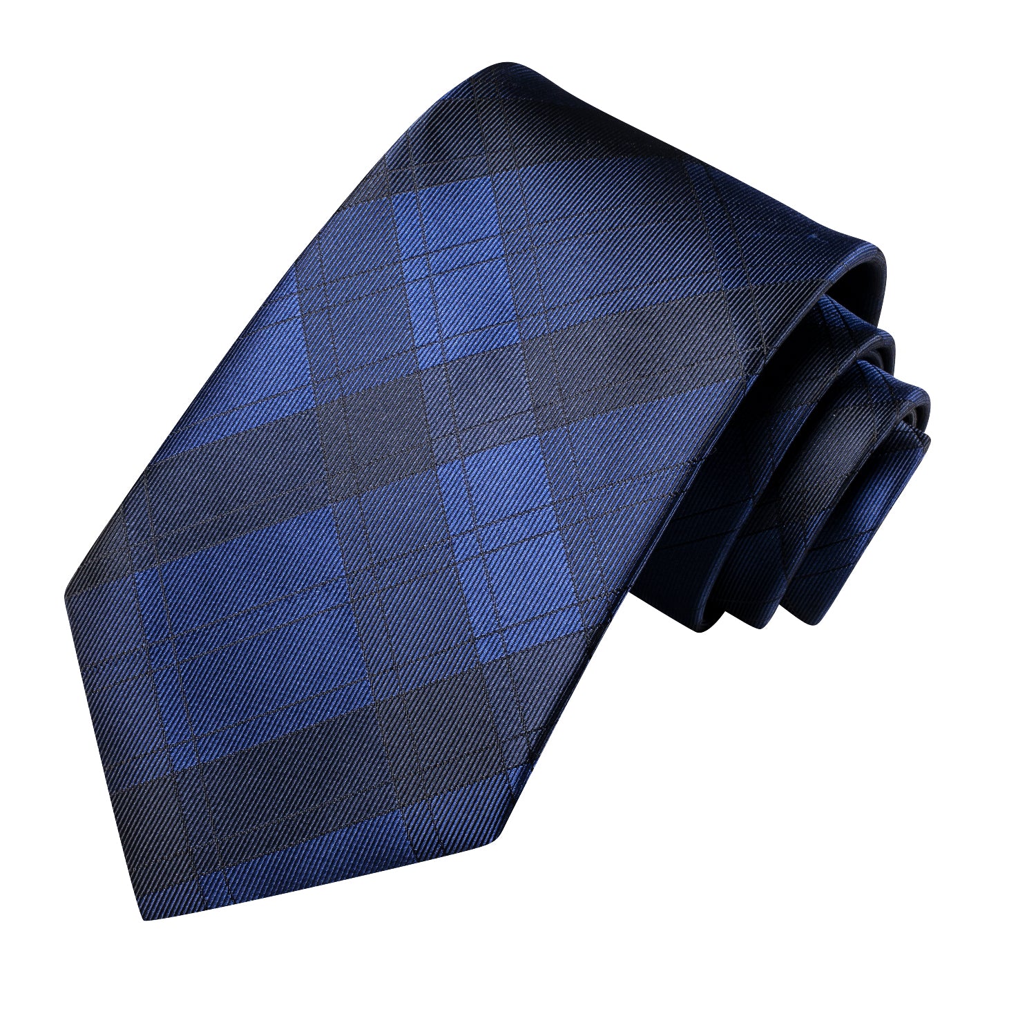 Blue Black Plaid men's tie