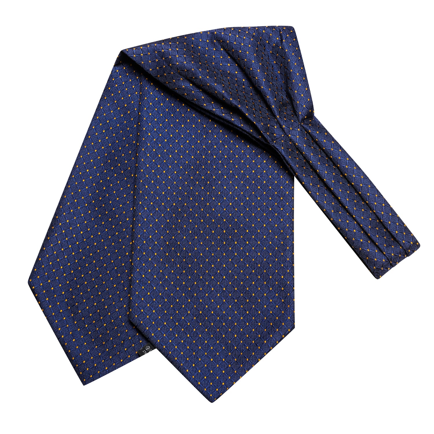 Blue Yellow Dot Ascot Pocket Square Cufflinks Set