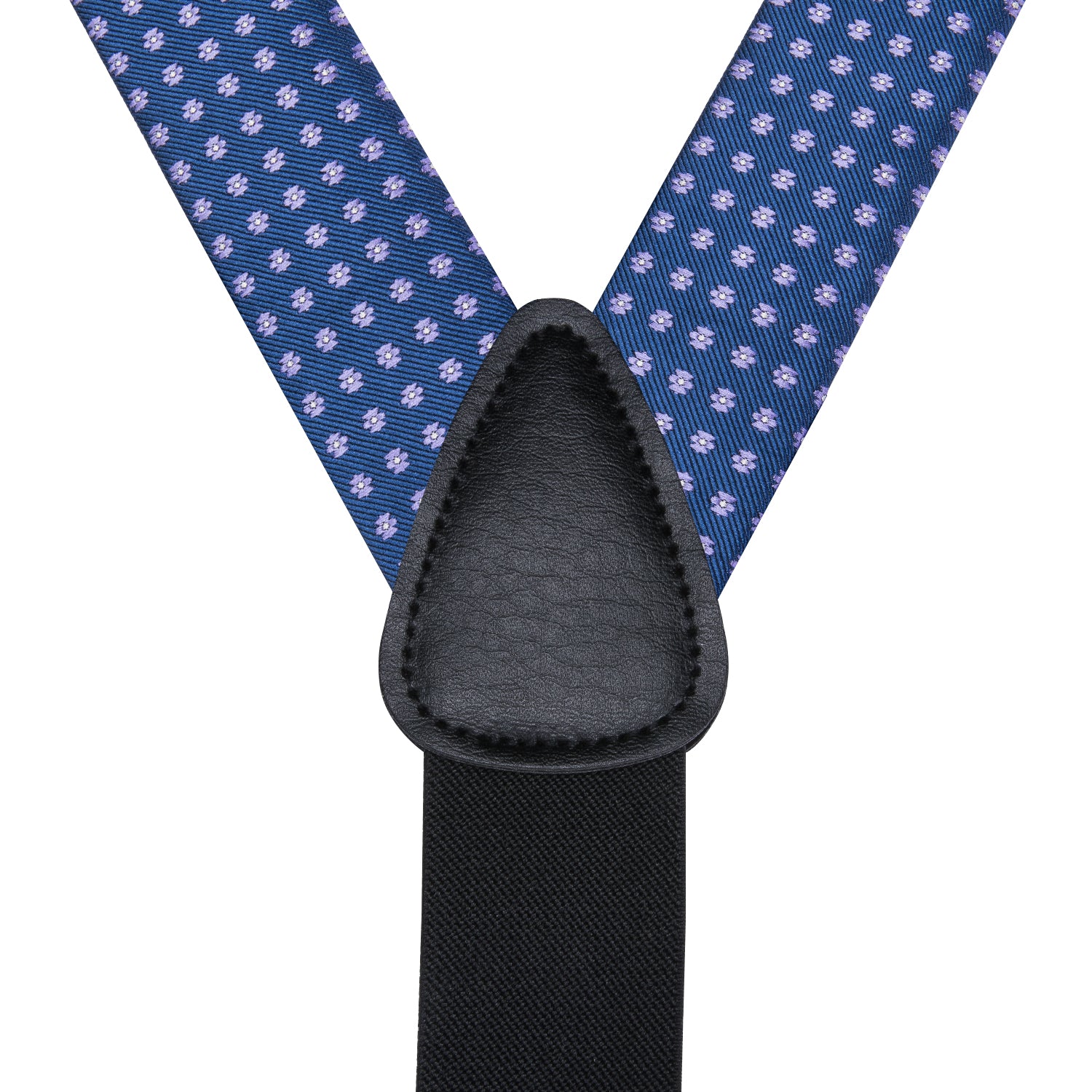 $19.99 Solid Blue Dots Suspender Bow Tie Handkerchief Cufflinks Set