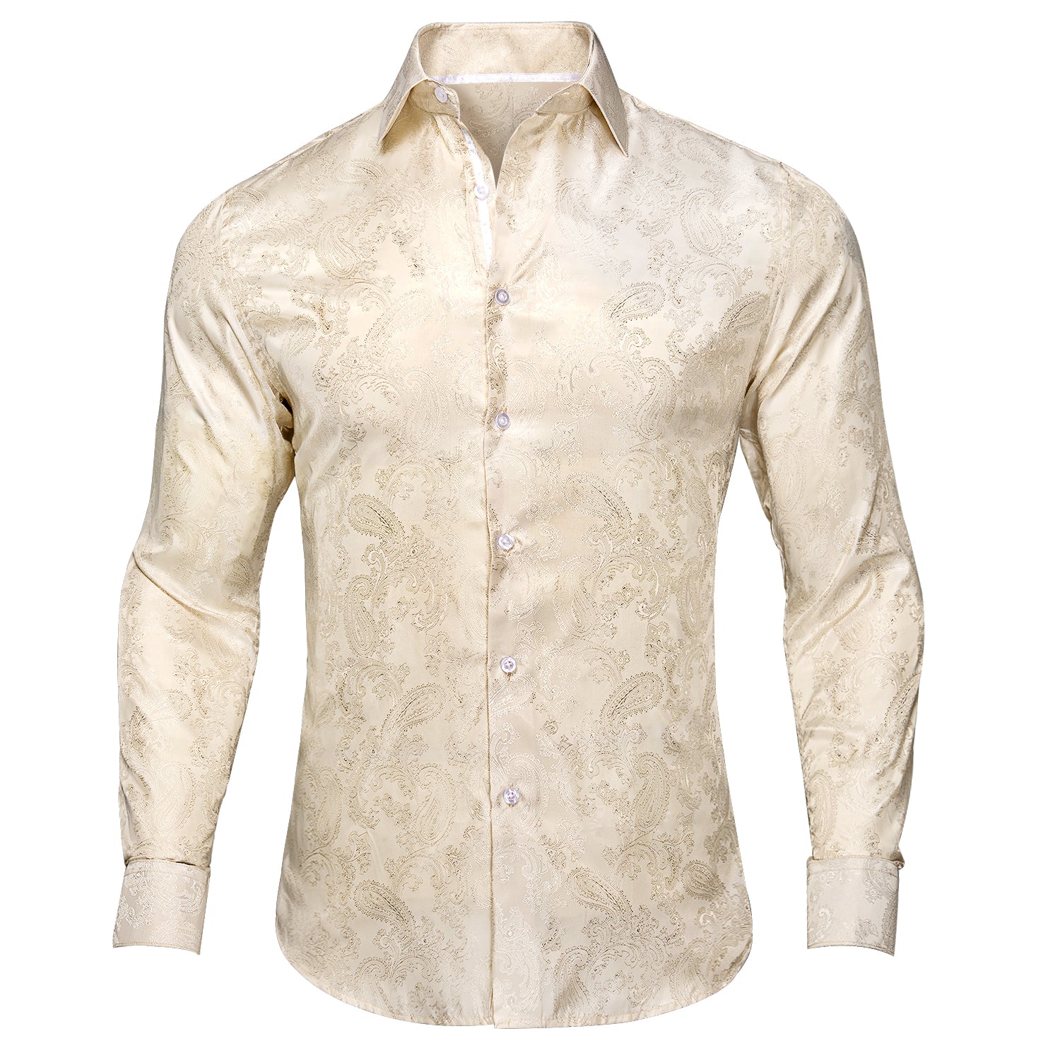Mens Fashion Dress Shirts And Ties Beige Colorful Men'S Dress Shirt main image 1
