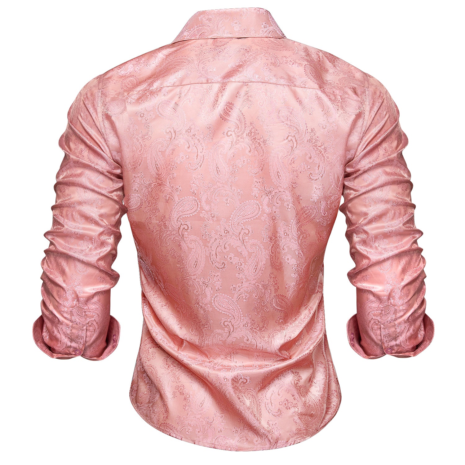 Orange-pink Paisley Silk Men's Shirt