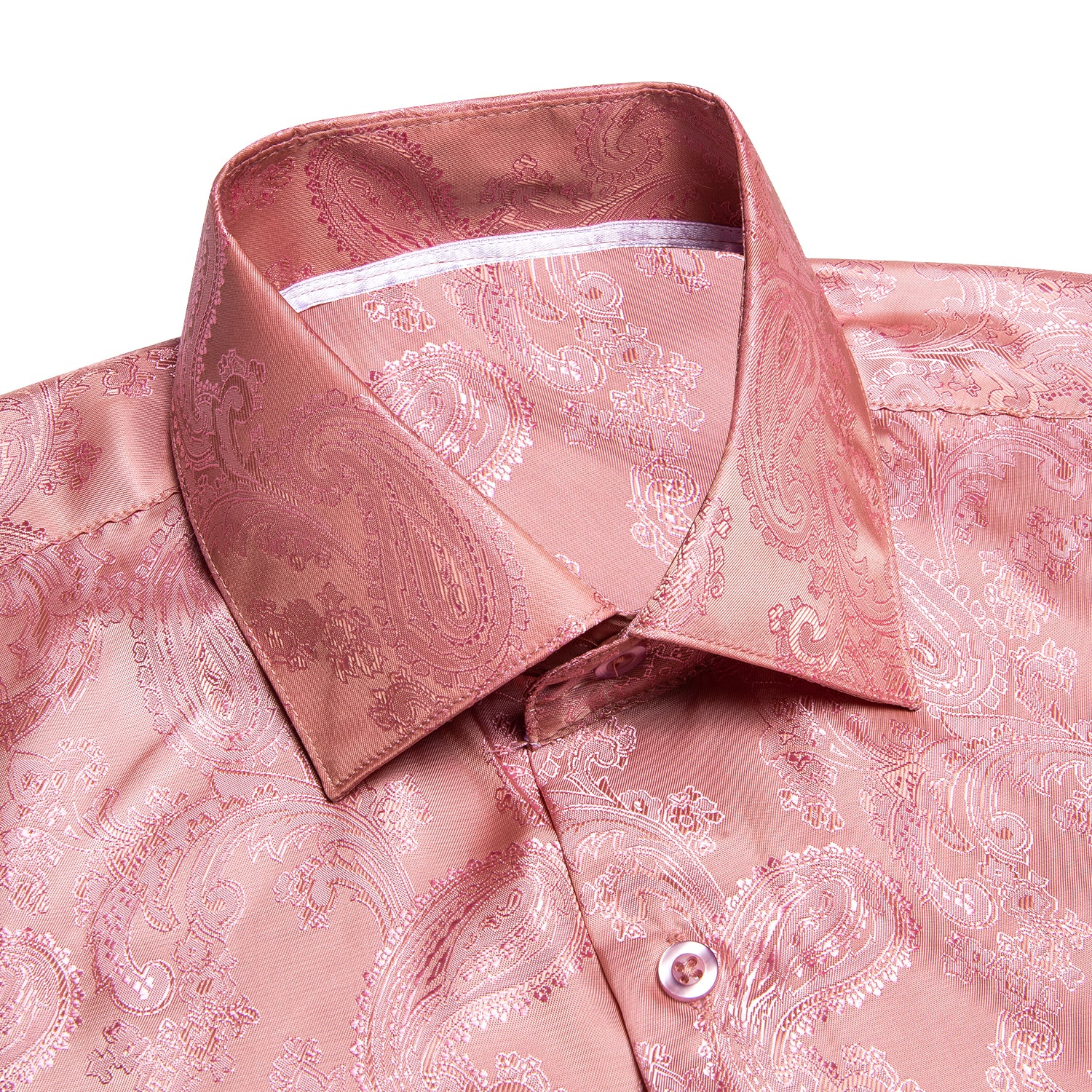Orange-pink Paisley Silk Men's Shirt
