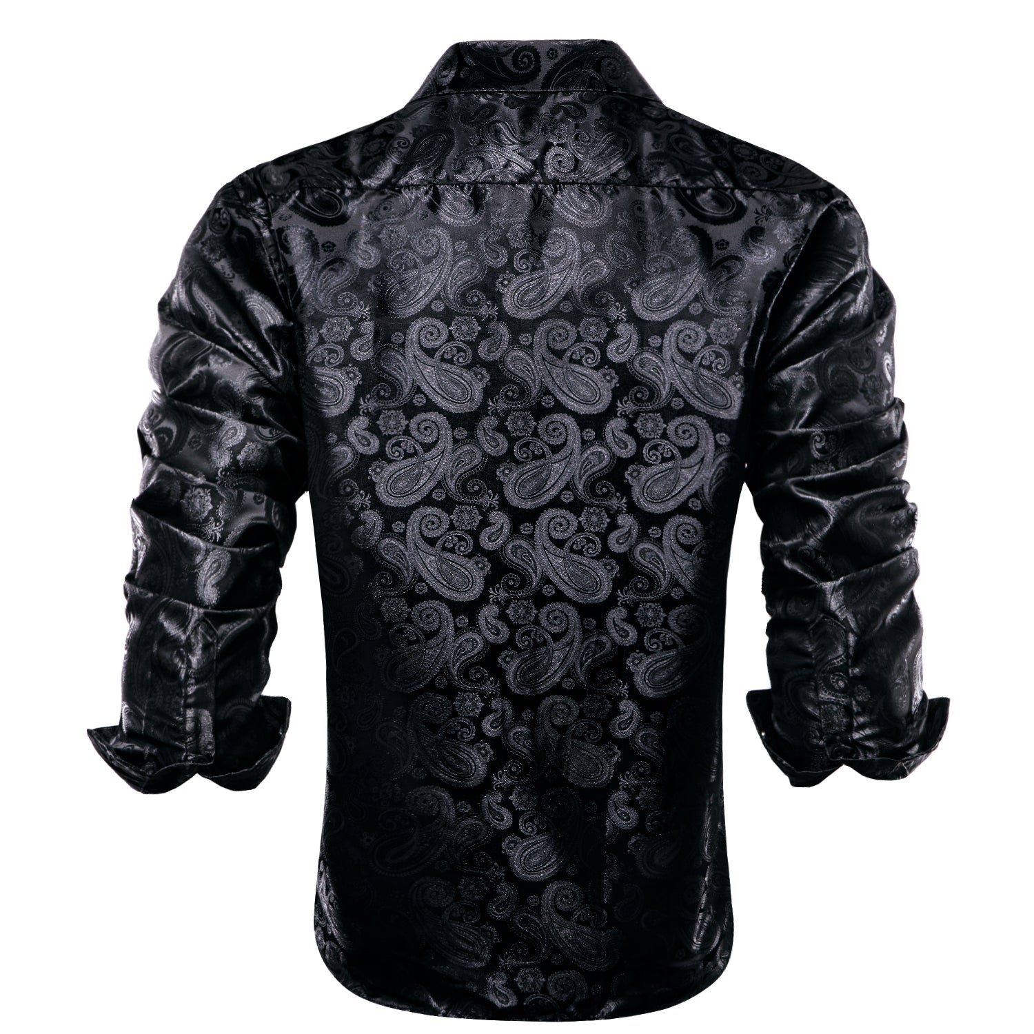 mens black silk dress shirt
