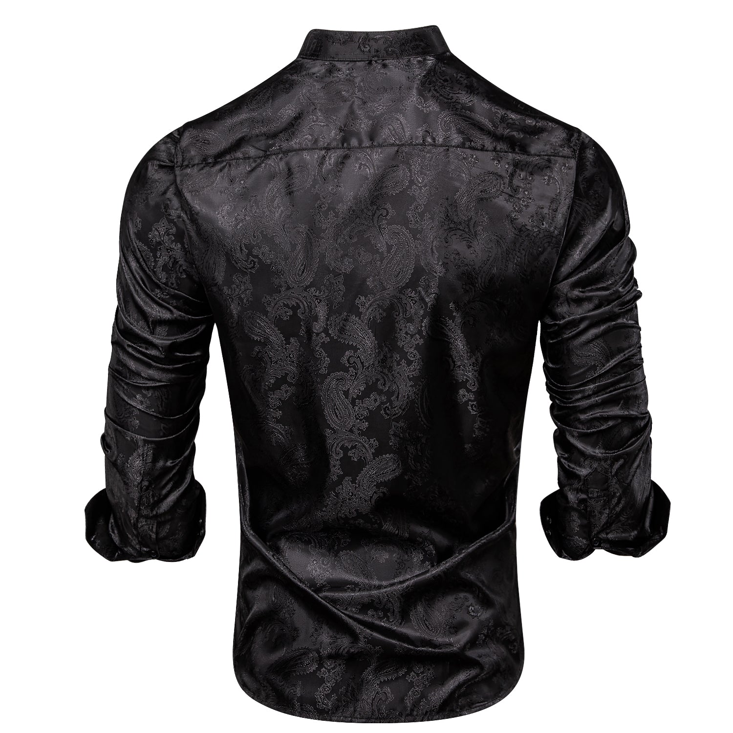 Black Paisley Silk Men's Shirt
