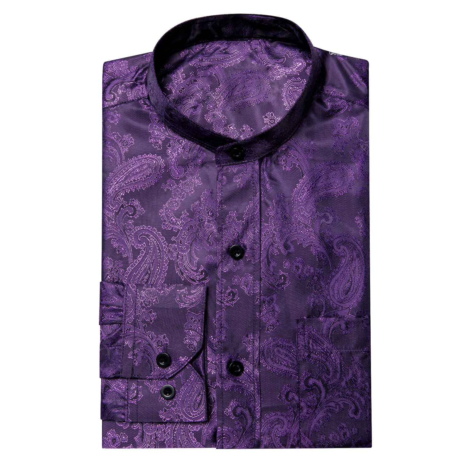 Purple Paisley Silk Men's Shirt