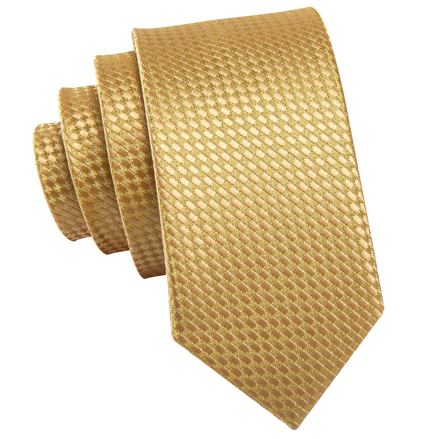 Golden Plaid Children's Kids Boys Tie Pocket Square 6cm