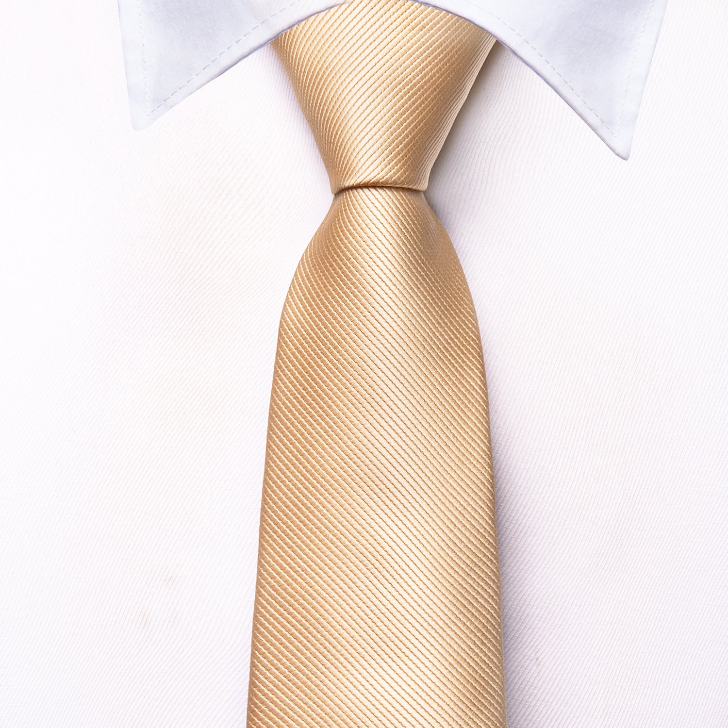 Champagne Gold Solid Children's Kids Boys Tie Pocket Square 6cm