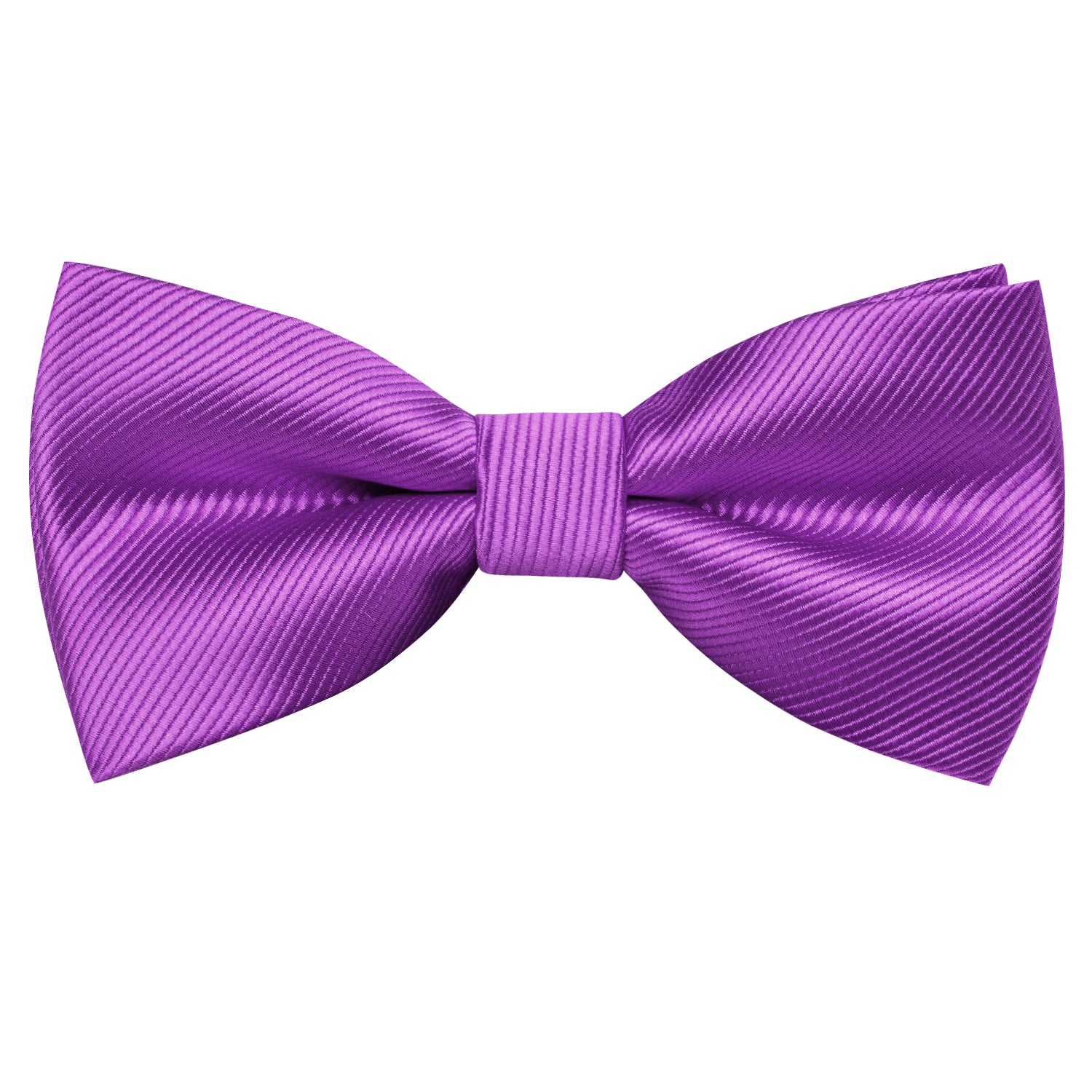 Purple Striped Pre-tied Bow Tie Hanky Cufflinks Set
