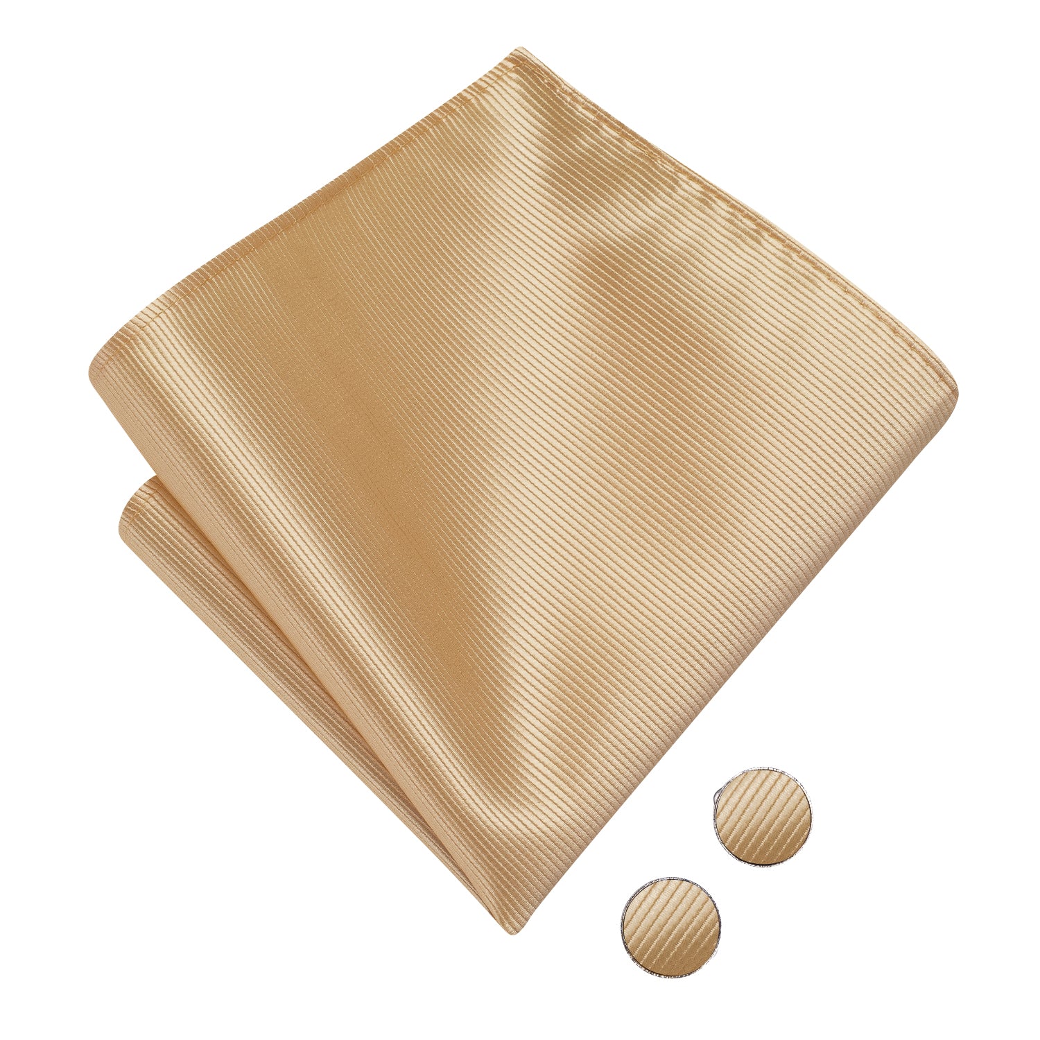 Mens Necktie Beige Striped Pre-tied Bow Tie Hanky Cufflinks Set