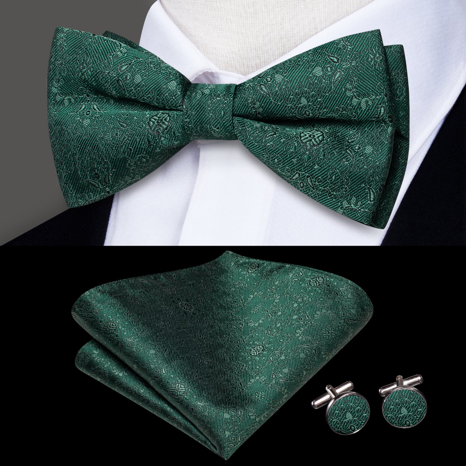 green floral bow tie