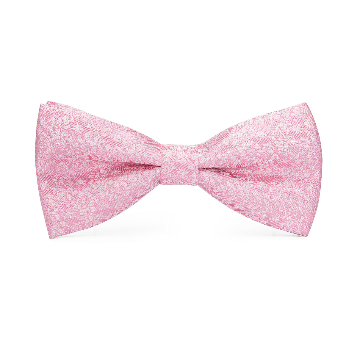 White Pink Floral Pre-tied Bow Tie Hanky Cufflinks Set