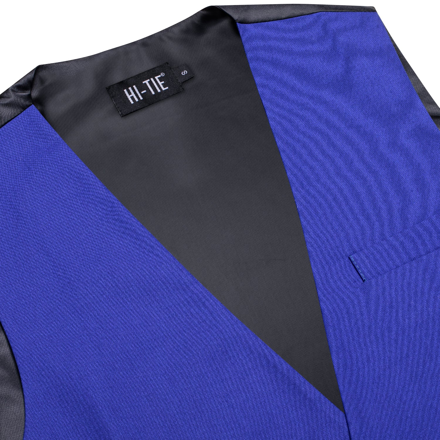 Royal Blue Solid Silk Men's Single Vest Waistcoat