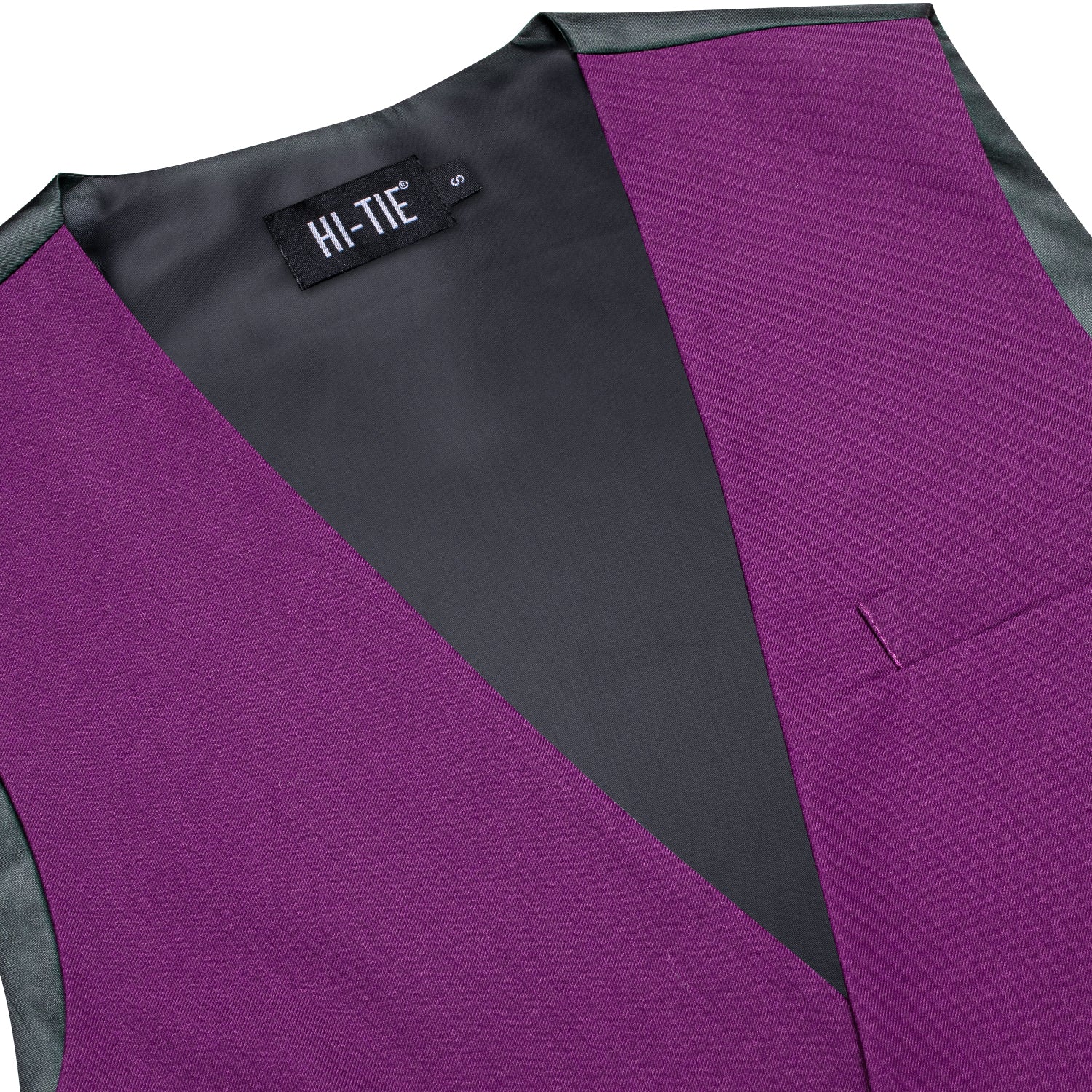 Purple Solid Silk Men's Single Vest Waistcoat