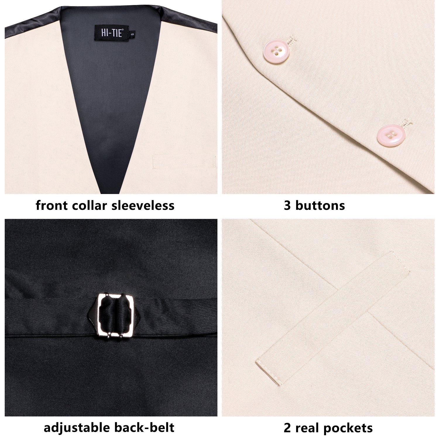 Light Pink Solid Silk Men's Single Vest Waistcoat