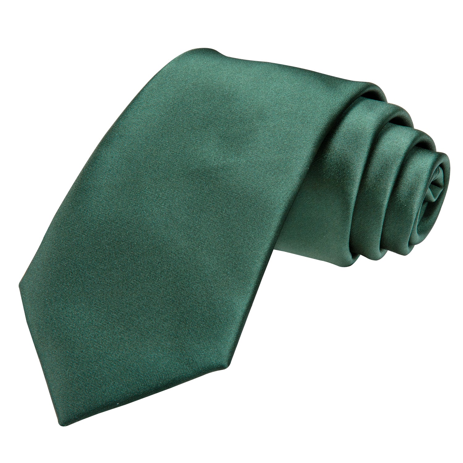Men's Emerald Green Solid Necktie Pocket Square Cufflinks Set