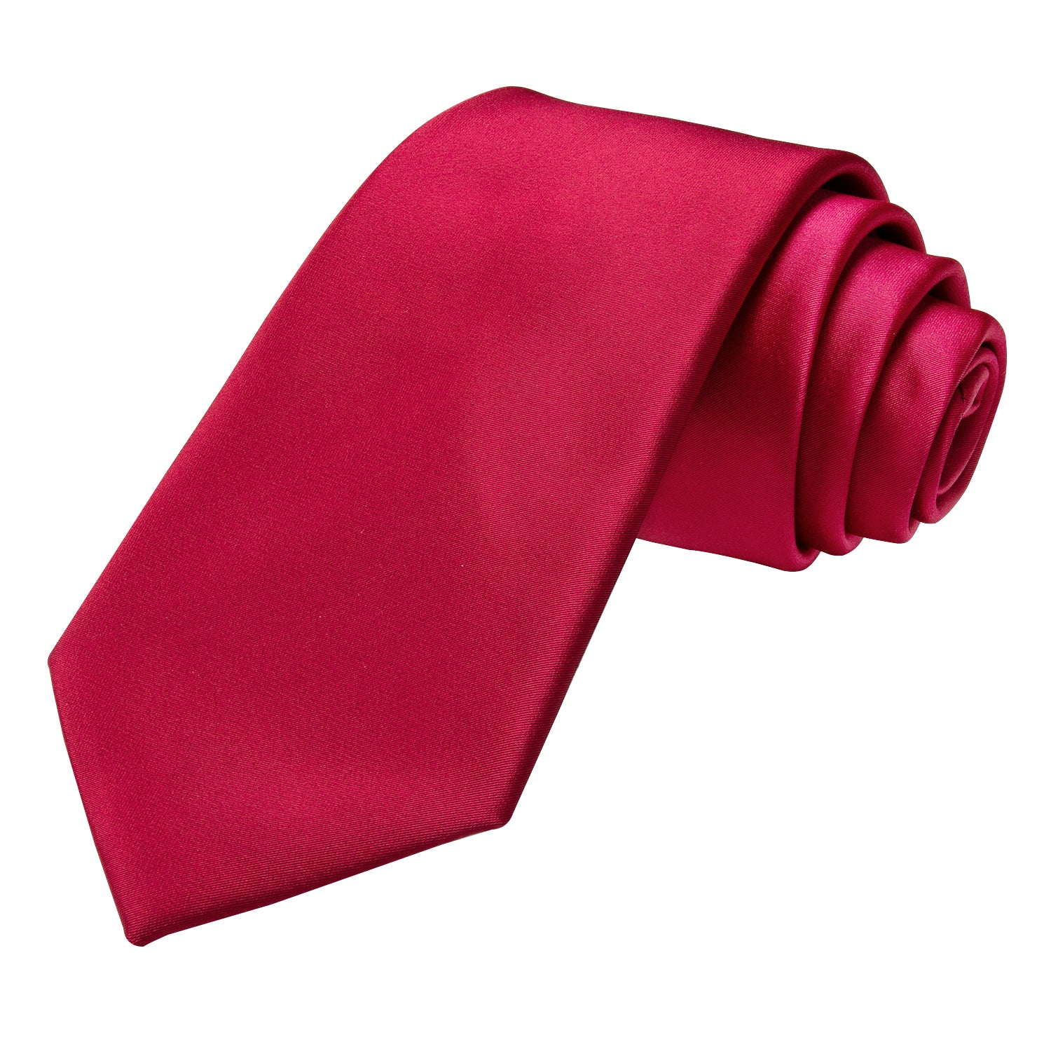 Classic Red Solid Wedding Necktie Pocket Square Cufflinks Set