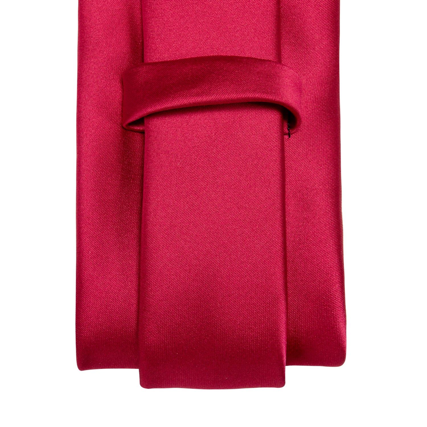 Classic Red Solid Wedding Necktie Pocket Square Cufflinks Set