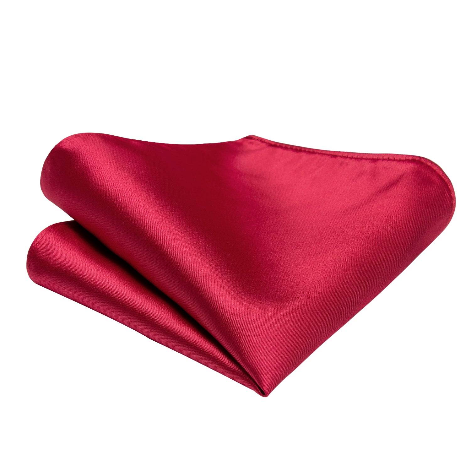 Classic Red Solid Wedding Necktie Pocket Square Cufflinks Set