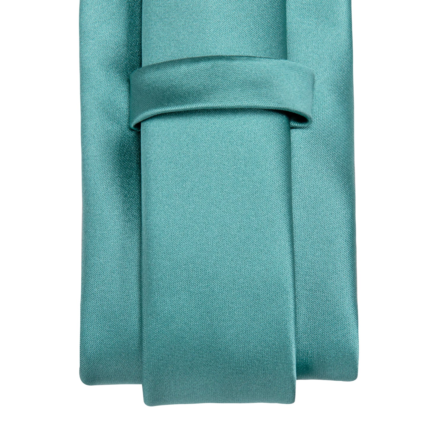 Teal Neck Tie Green Solid Men's Tie Pocket Square Cufflinks Set