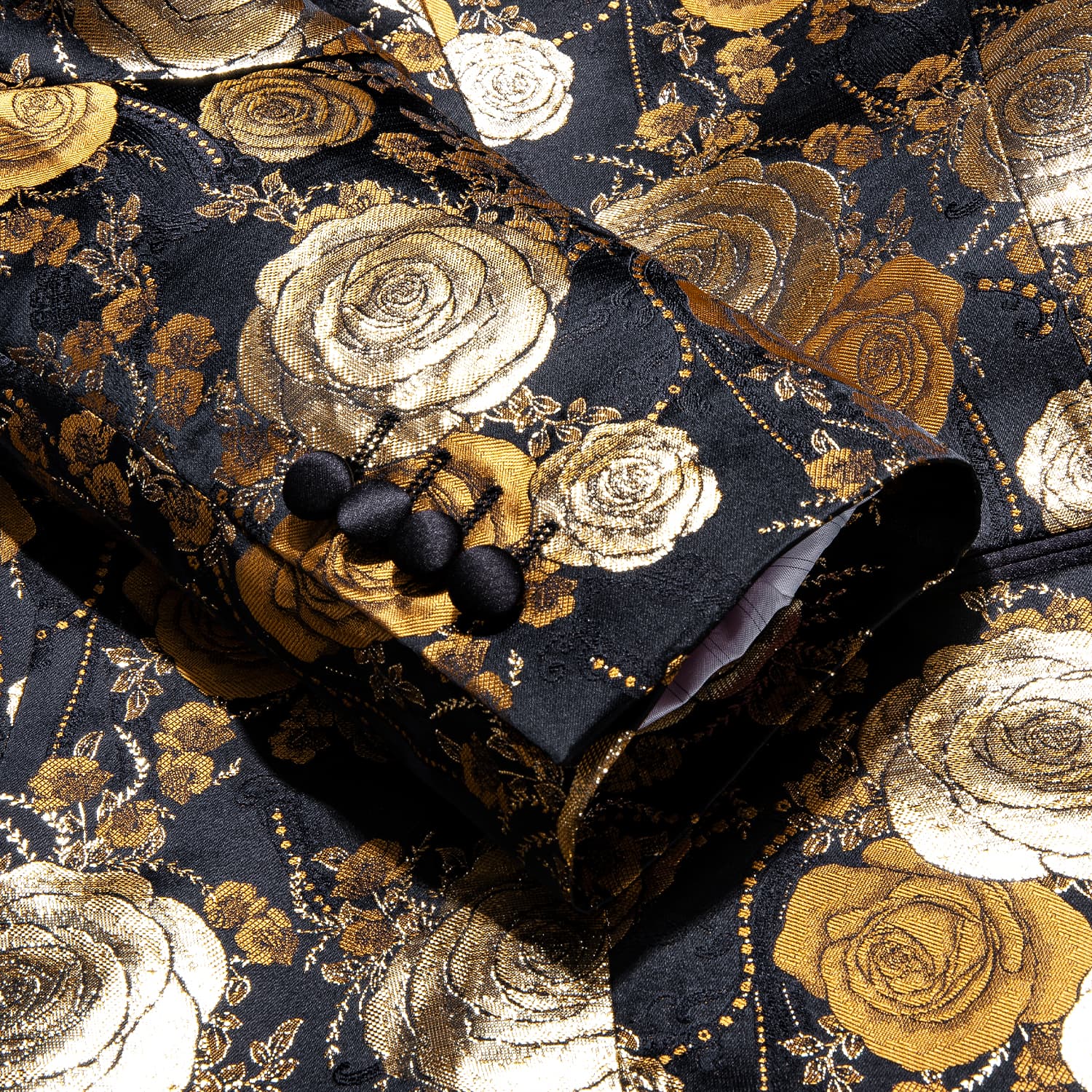 New Luxury Brown Golden Floral Men's Suit Set