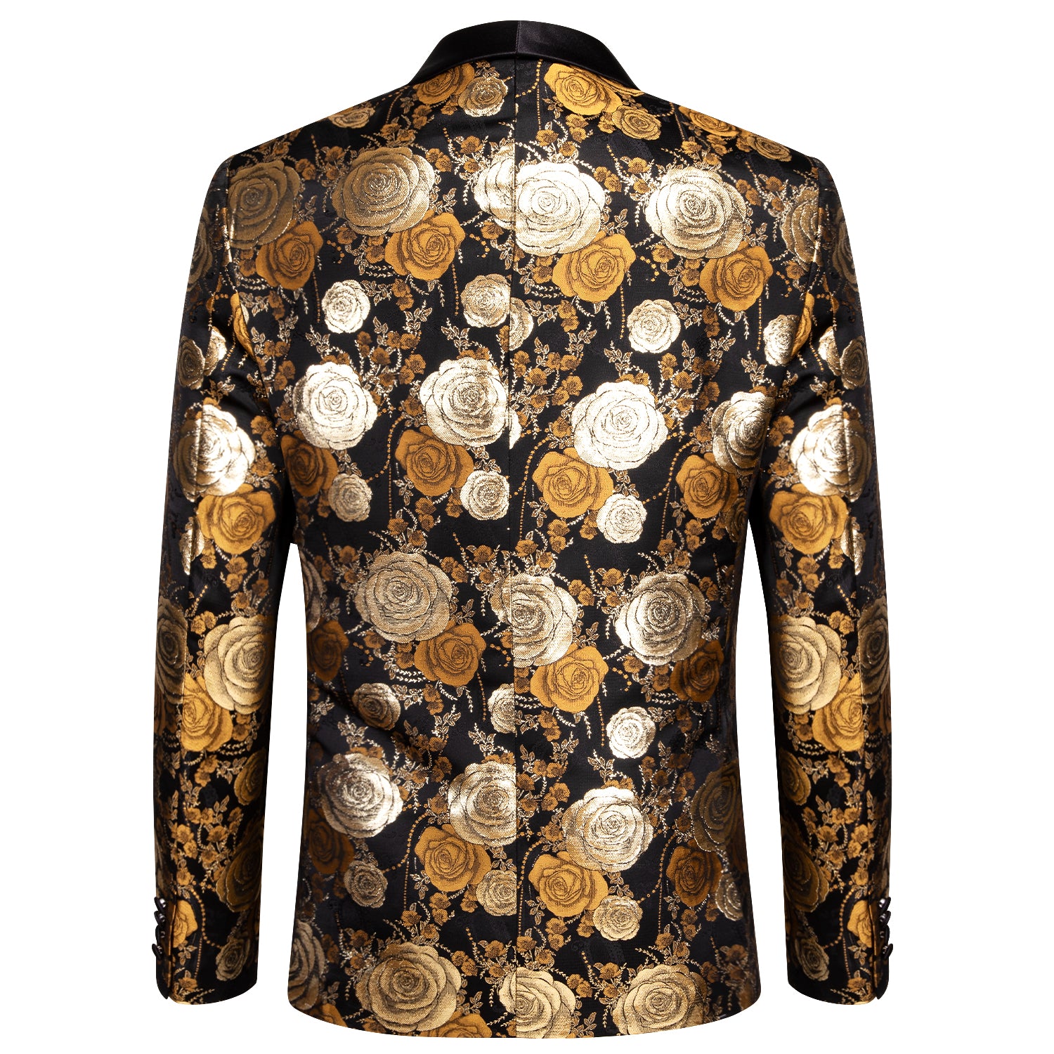 New Luxury Brown Golden Floral Men's Suit Set