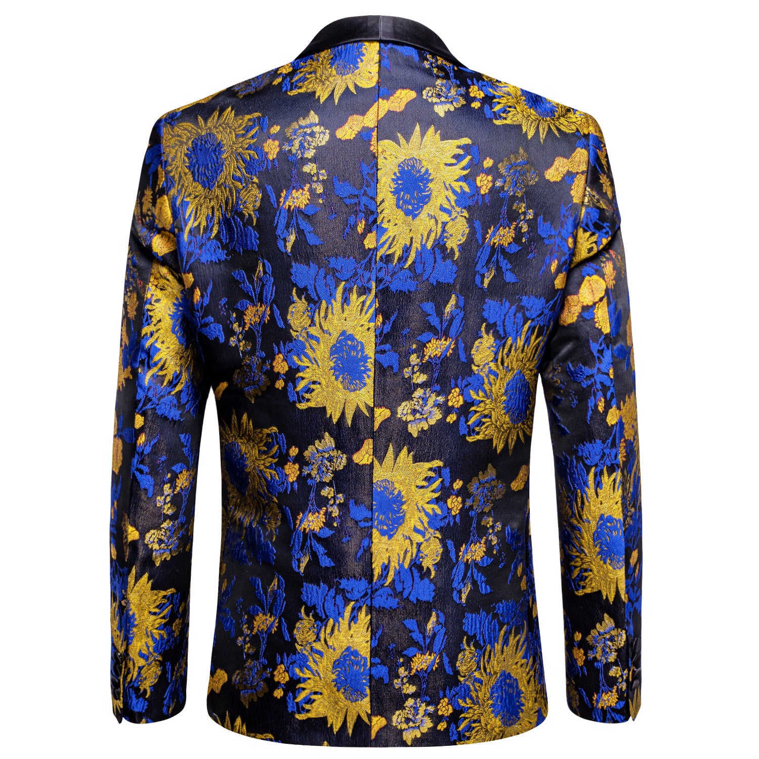 Luxury Yellow Blue Floral Men's Suit Set