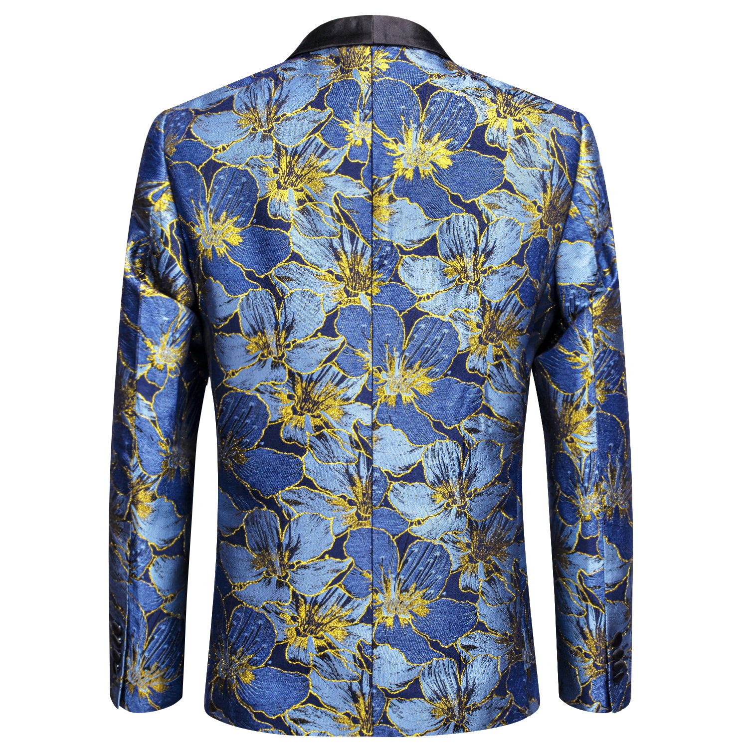 Luxury Blue Golden Floral Men's Suit Set