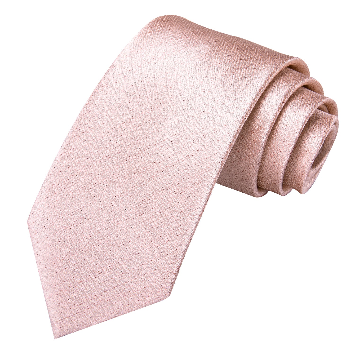 Pink Solid Men's Tie Pocket Square Cufflinks Set