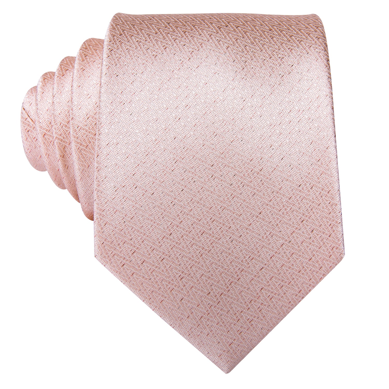 Pink Solid Men's Tie Pocket Square Cufflinks Set