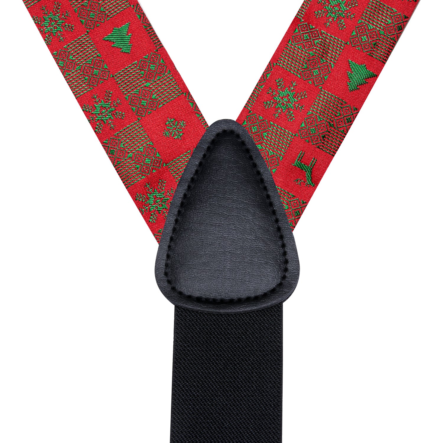 Red Green Novelty Suspender Bowtie Hanky Cufflinks Set Christmas