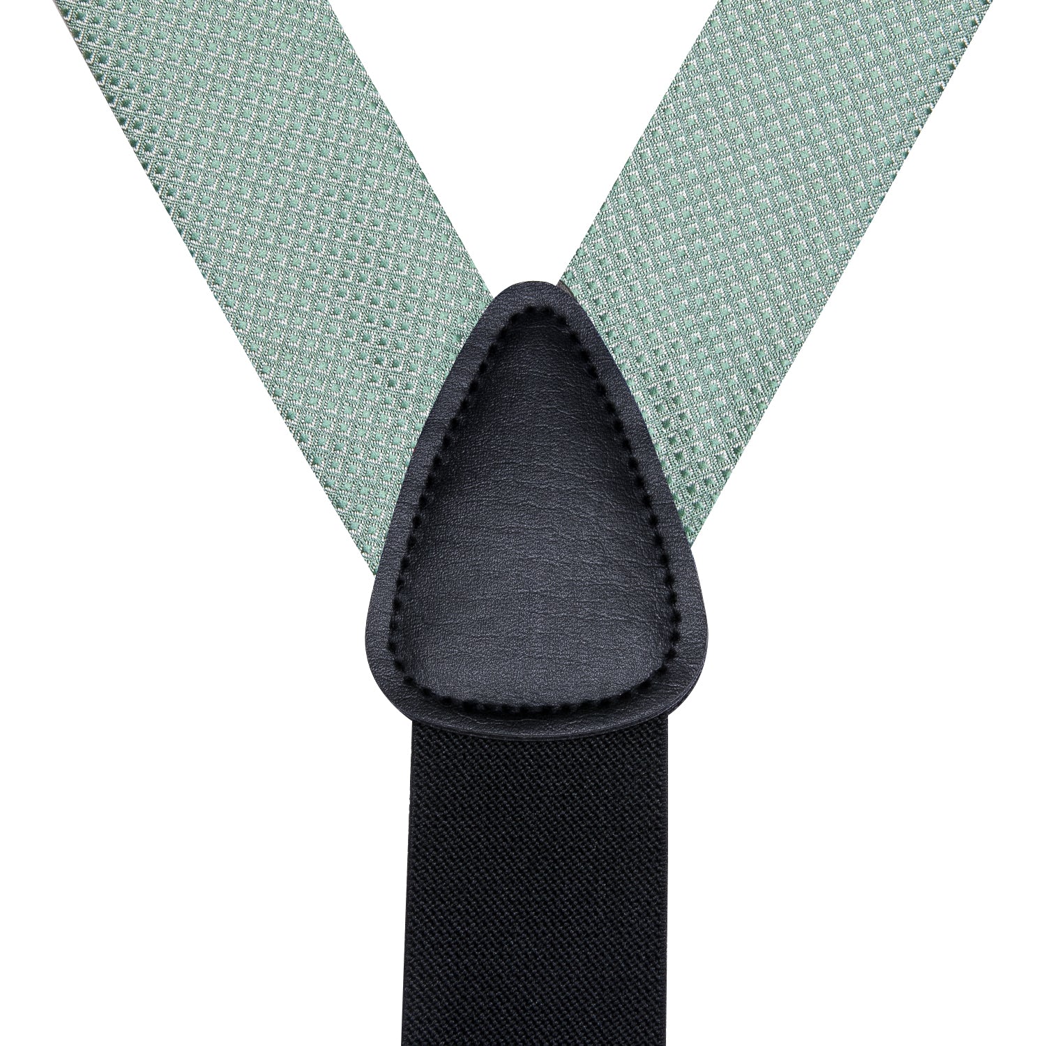 Mint Green Solid Suspender Bowtie Hanky Cufflinks Set
