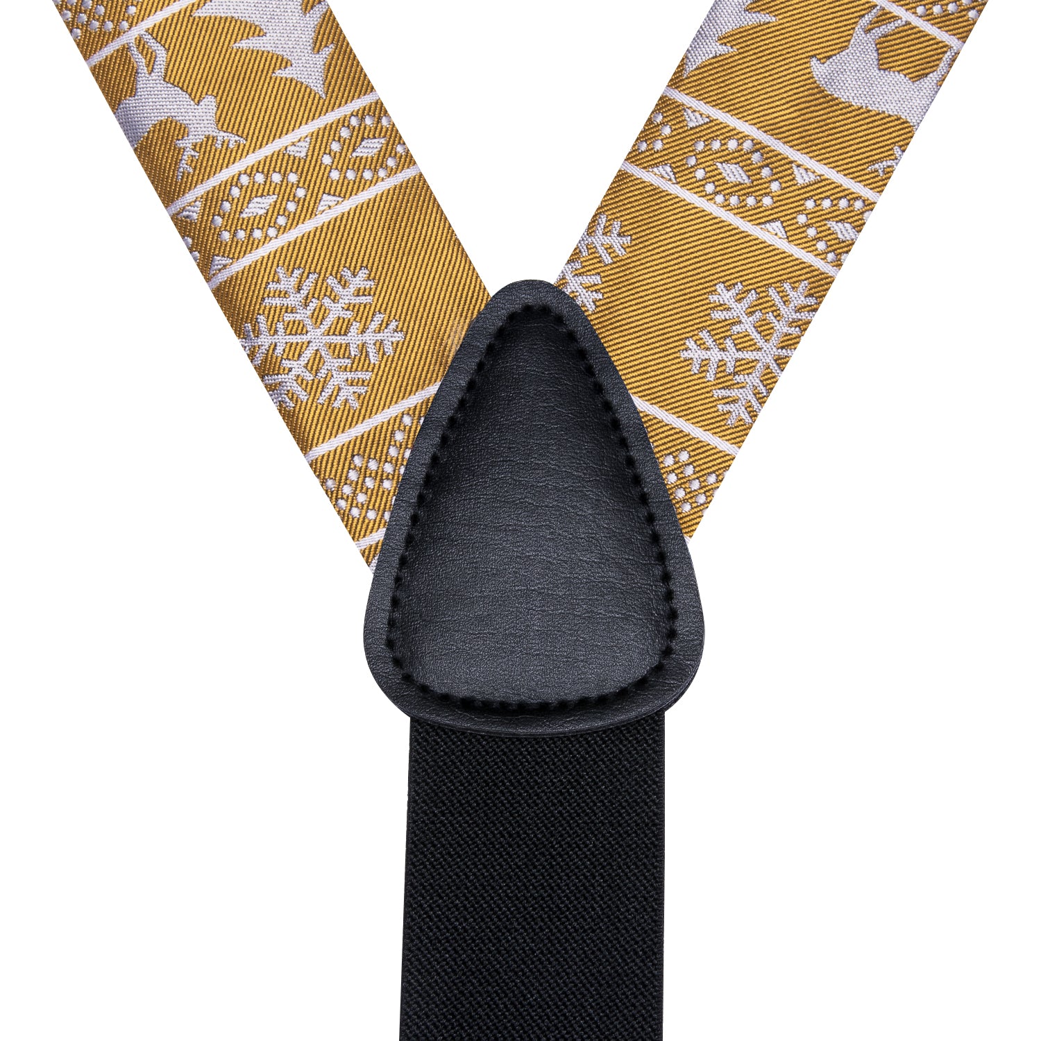 Gold Chritsmas Novelty Suspender Bowtie Hanky Cufflinks Set