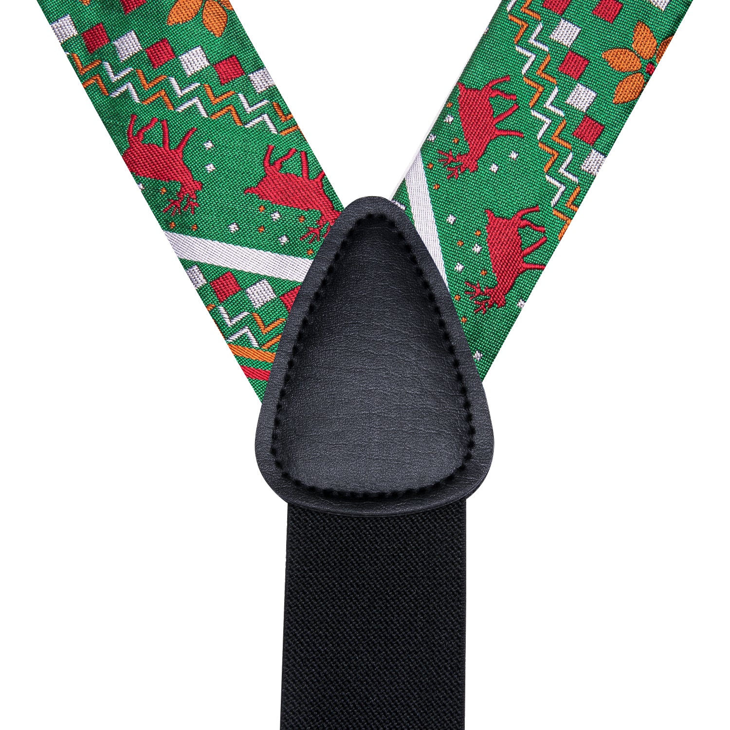 Christmas Green Novelty Suspender Bowtie Hanky Cufflinks Set