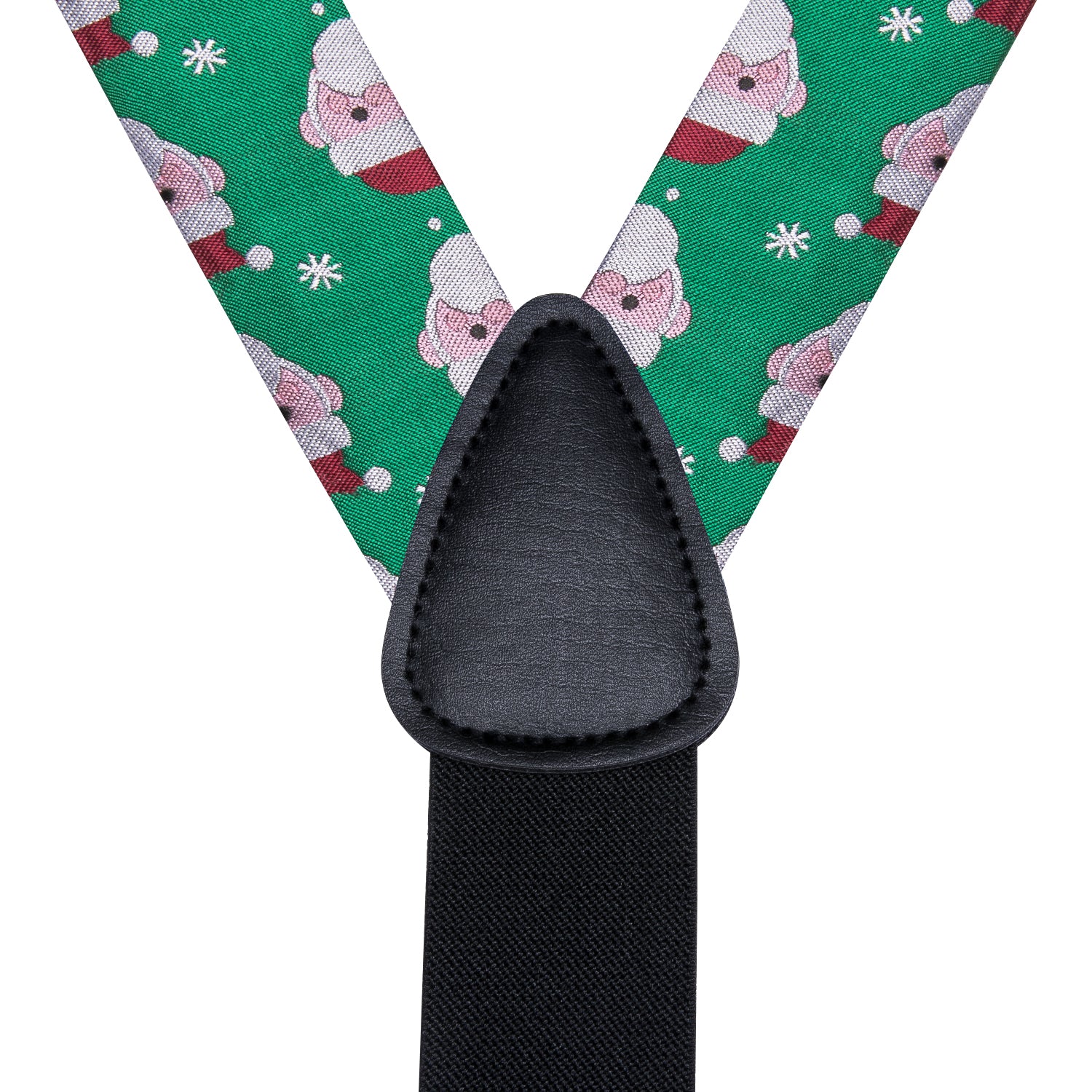 Green Christmas Snowman Suspender Bowtie Hanky Cufflinks Set