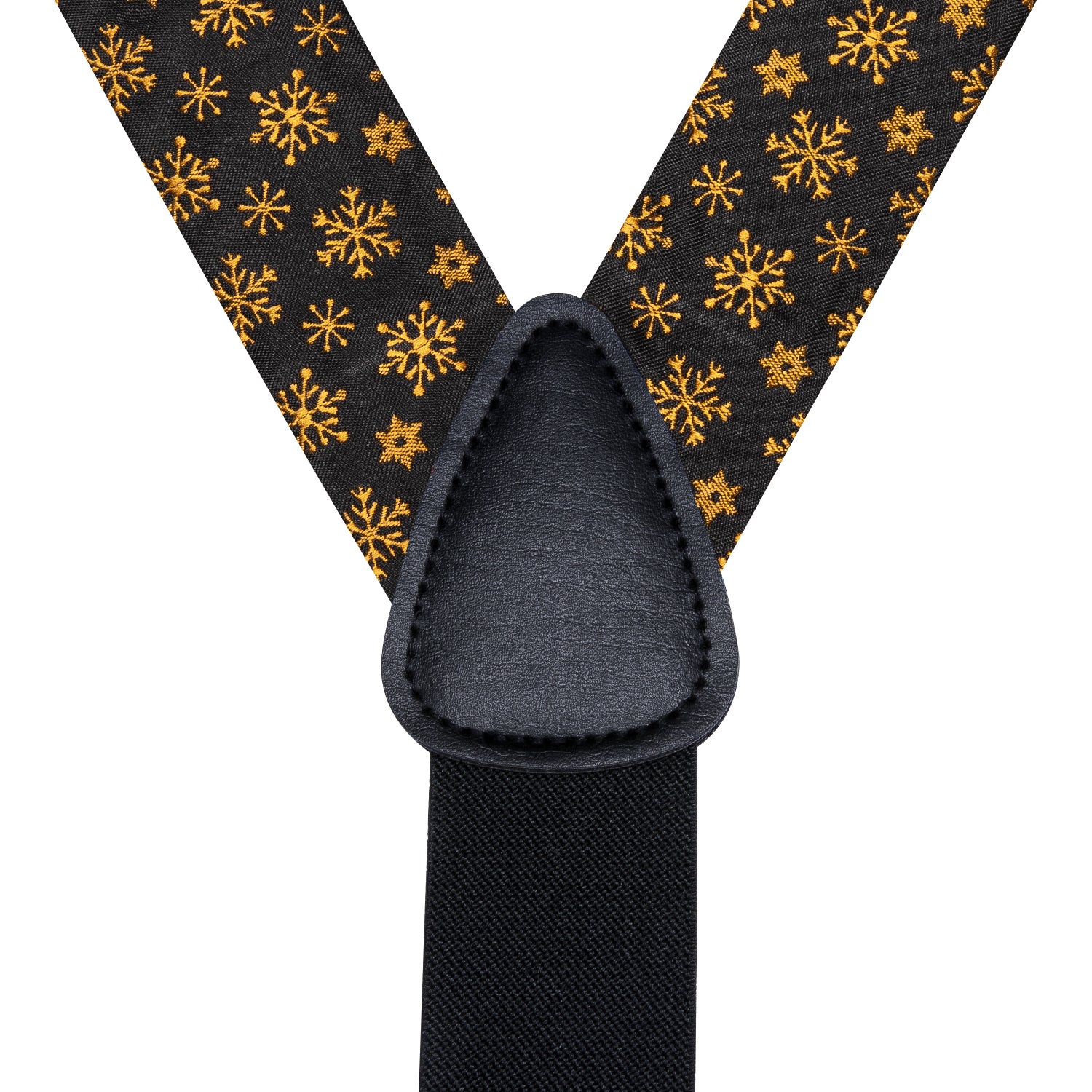 Golden Plaid Suspender Bowtie Hanky Cufflinks Set