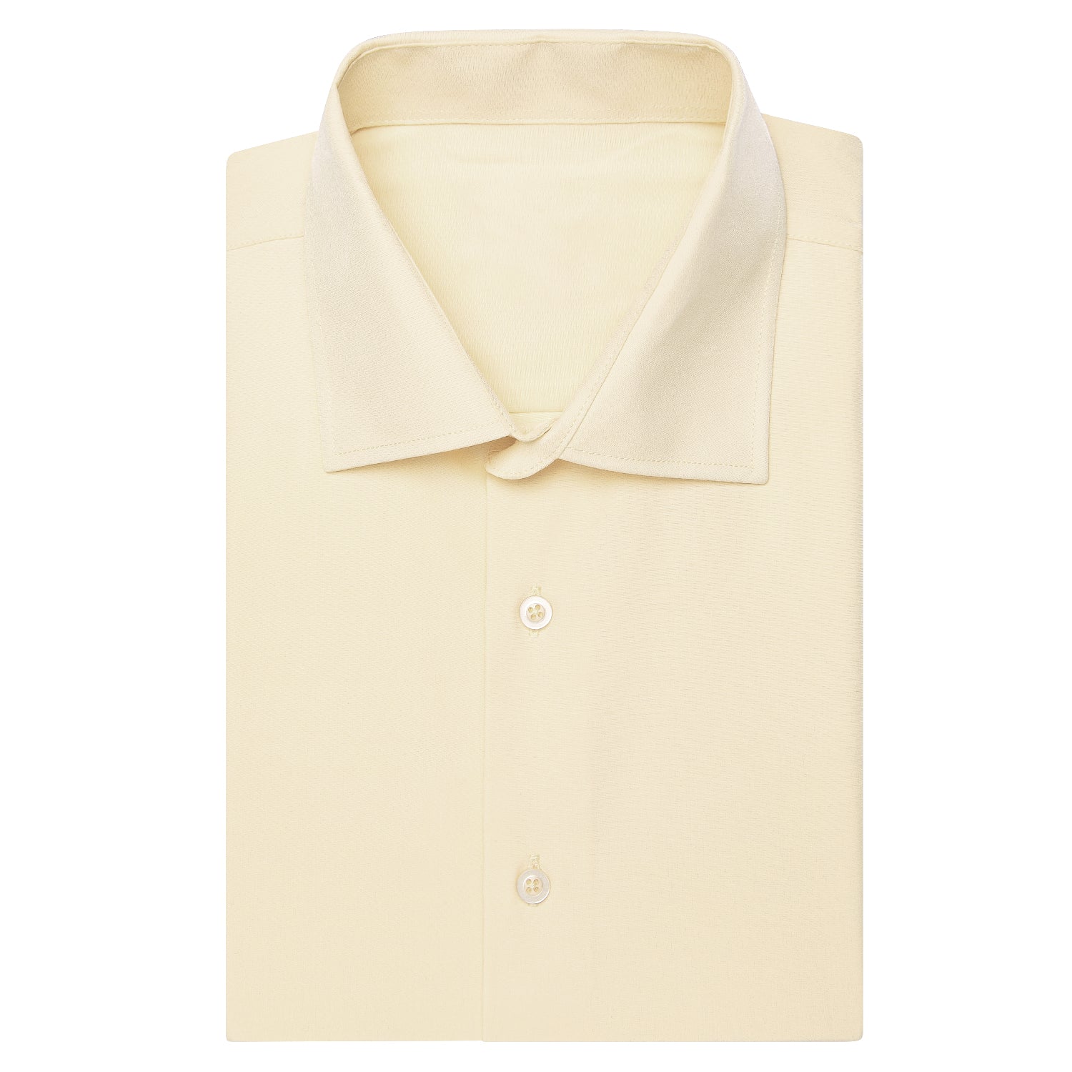 Light Yellow Solid Silk Men's Short Sleeve Shirt