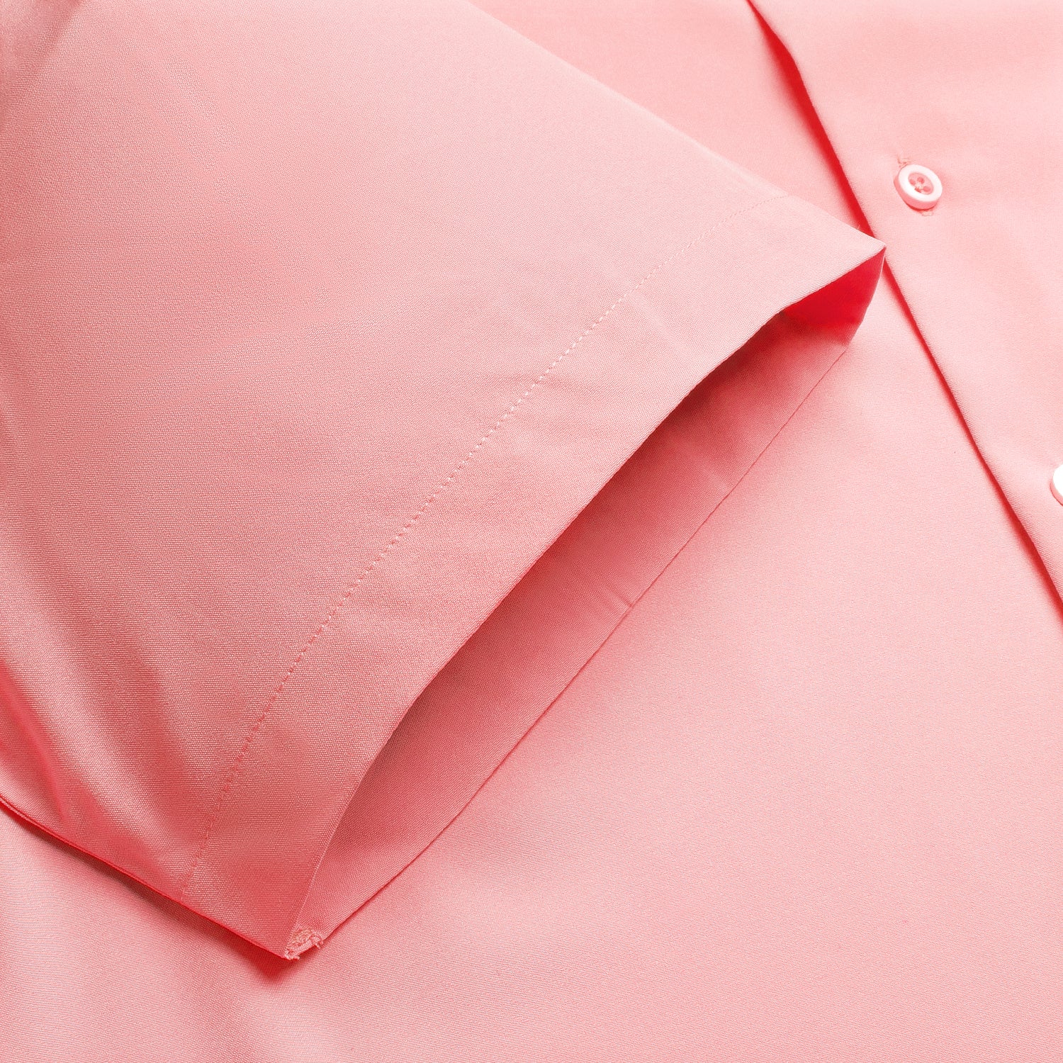 Fresh Pink Solid Silk Men's Short Sleeve Shirt