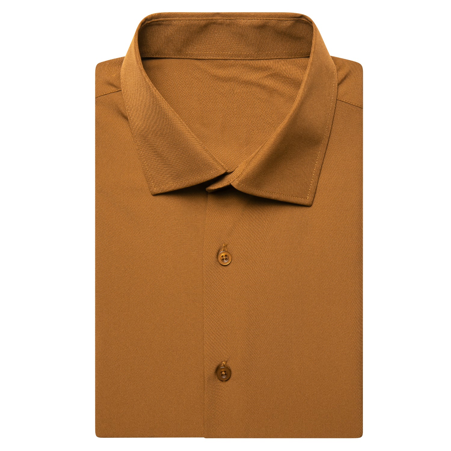 Bronze Solid Silk Men's Short Sleeve Shirt