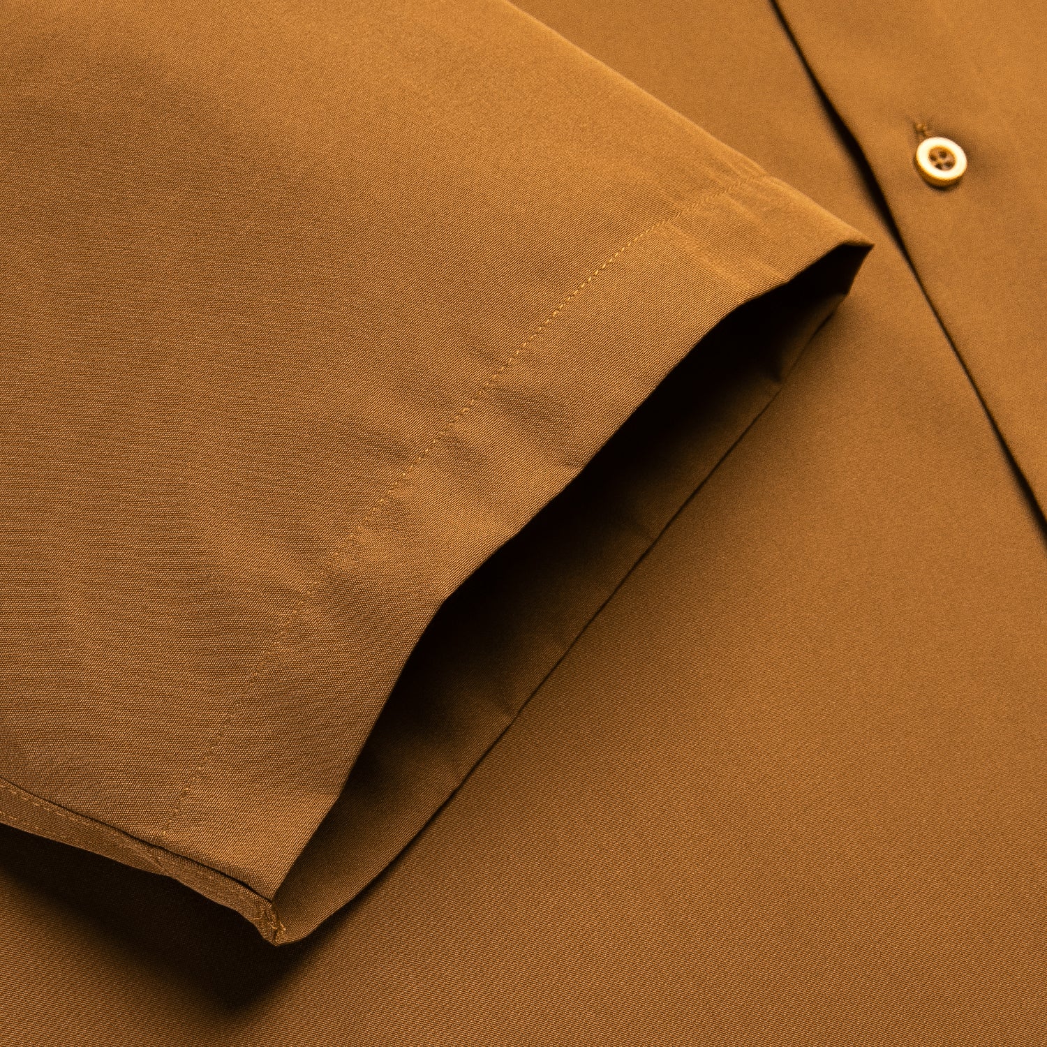 Bronze Solid Silk Men's Short Sleeve Shirt