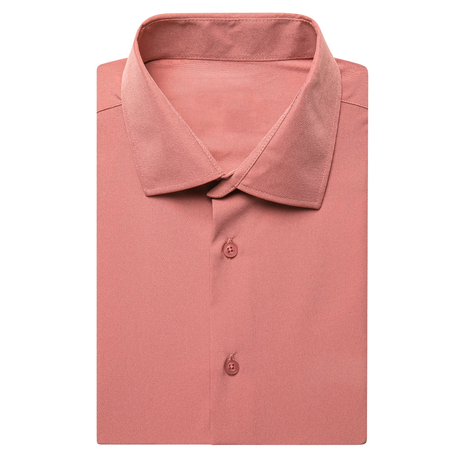 Deep Pink Solid Silk Men's Short Sleeve Shirt