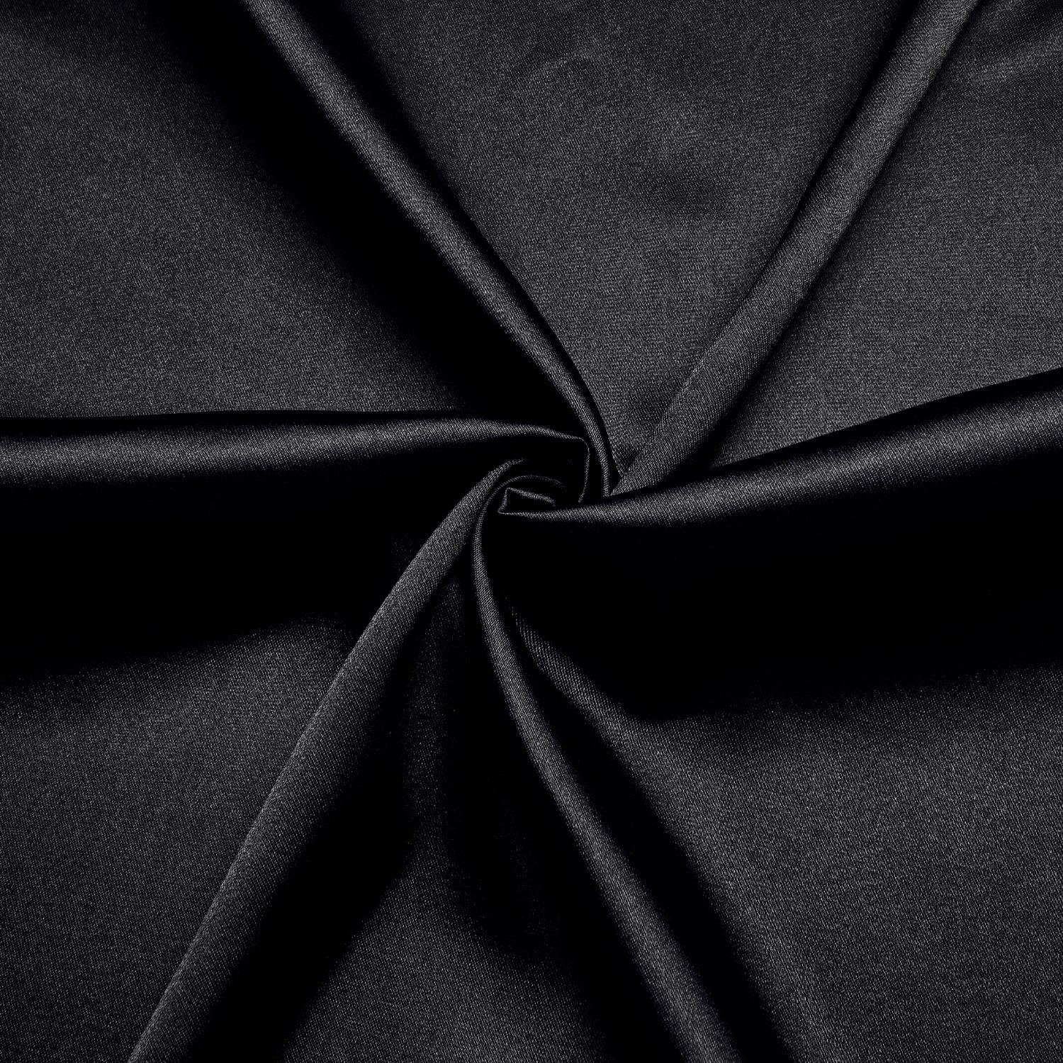 New Pure Black Solid Satin Men's Short Sleeve Shirt