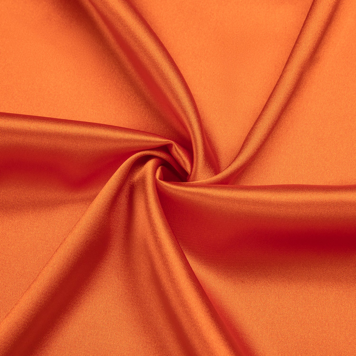 Orange Solid Satin Silk Men's Long Sleeve Dress Shirt