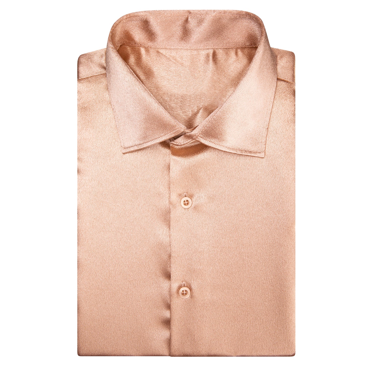 Pale Orange Solid Silk Men's Short Sleeve Shirt