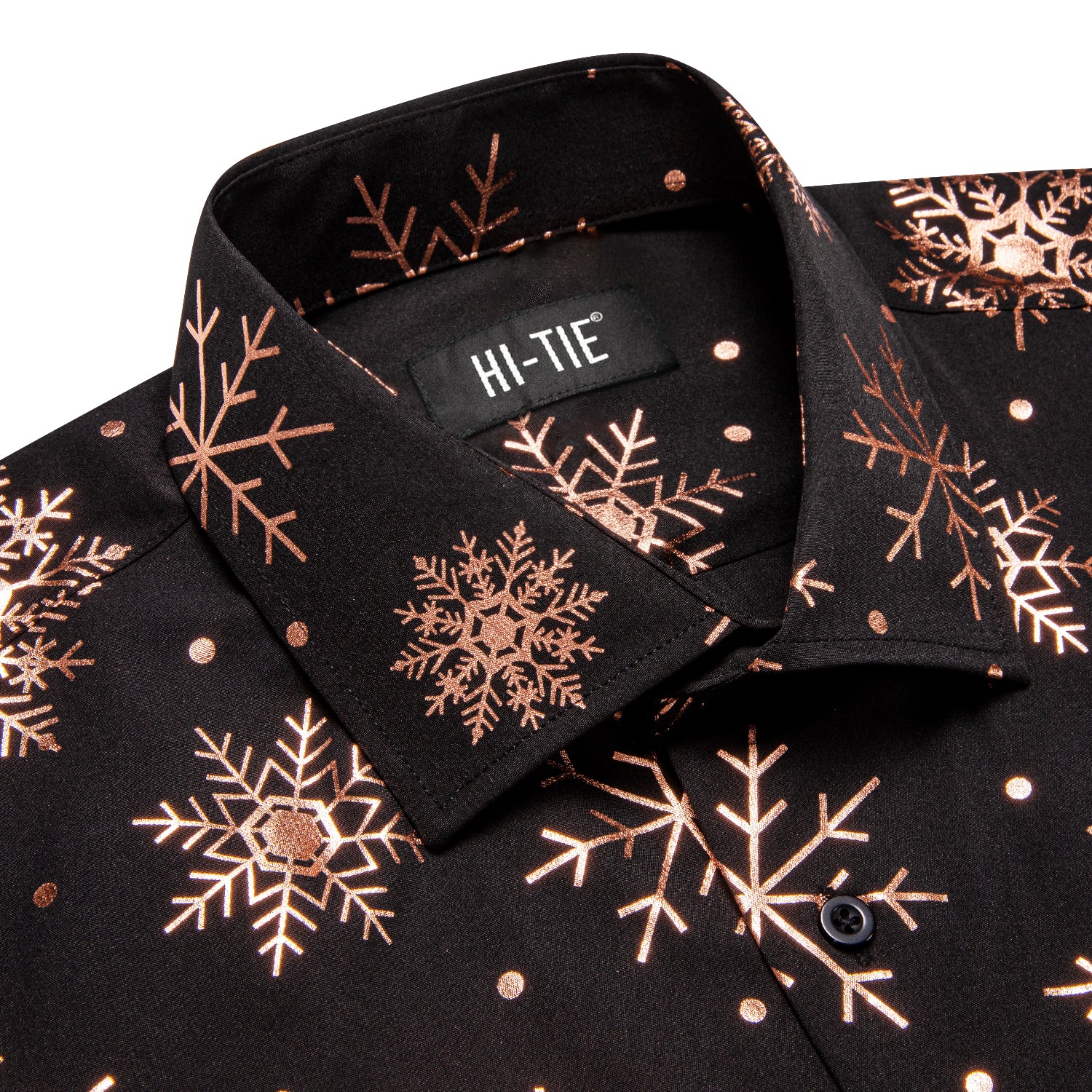 Light Salmon Snowflake Men Long Sleeve Shirt Christmas