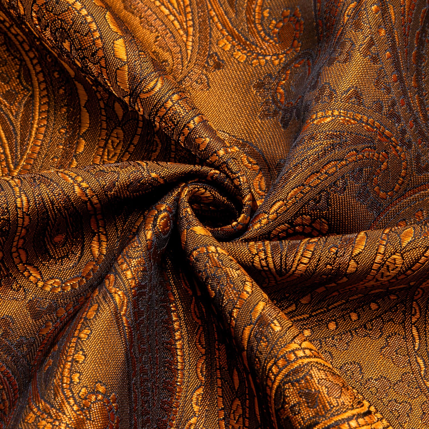 Hi-Tie Men's Shirt Button Down Bronze Brown Paisley Silk Shirt Top Hot