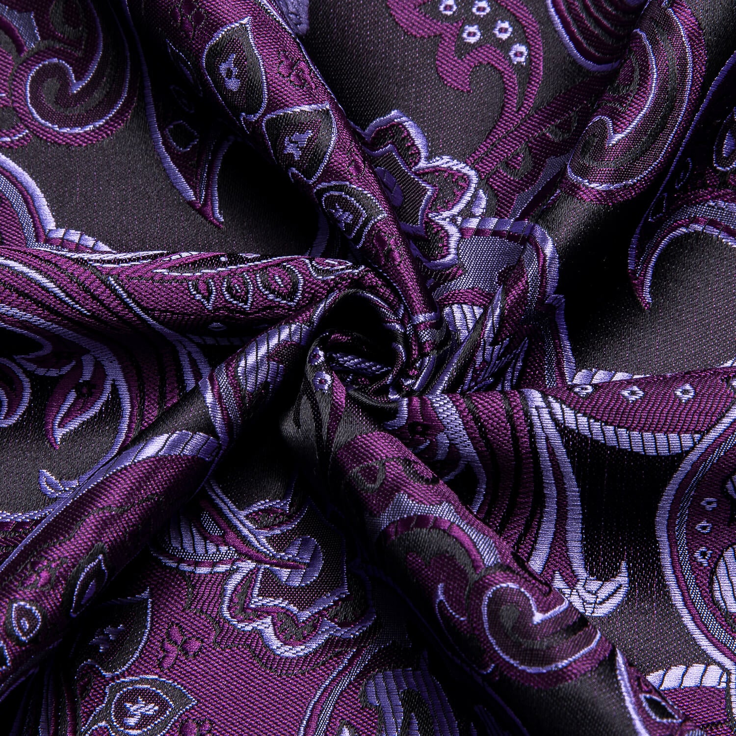 Hi-Tie Long Sleeve Shirt Plum Purple Floral Silk Men's Shirt Classic
